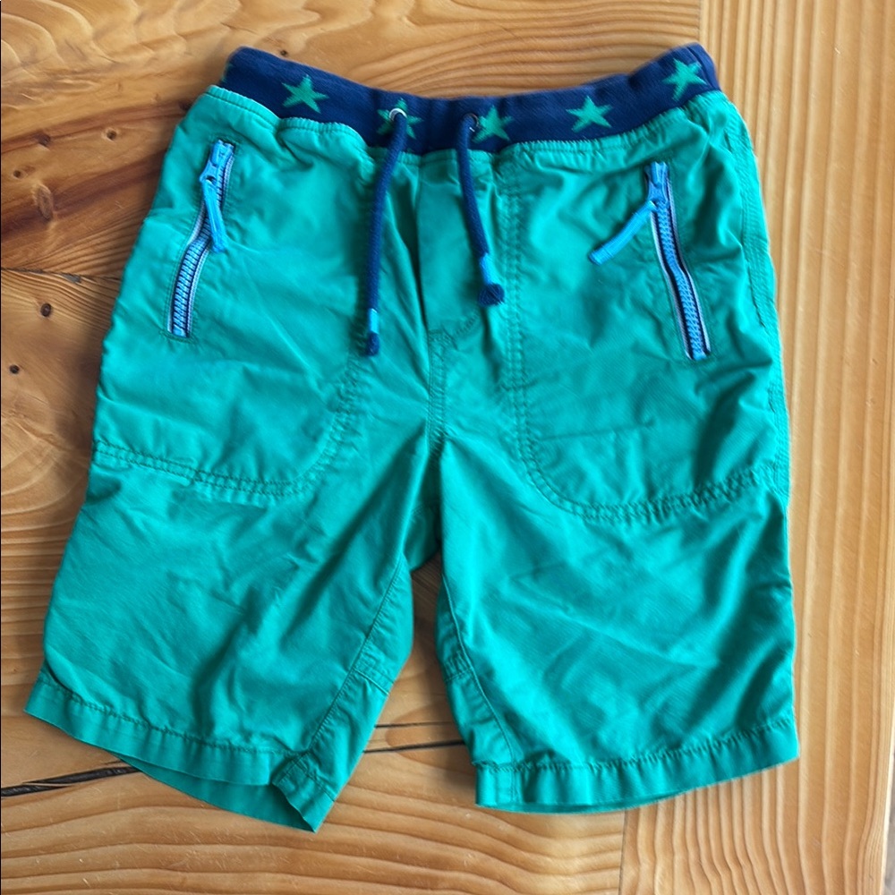 Green Kids' Shorts with Star Waistband